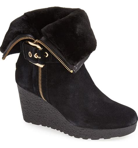 michael michael kors lizzie ankle boots|Michael Kors Lizzie Suede Wedge Sneaker Boots .